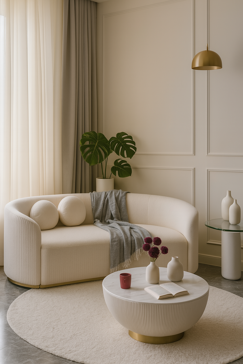 2-Seater Luxury Modern Style Curved Sofa